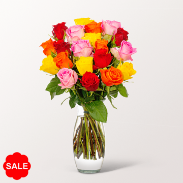 20er bunte Rosen im Bund